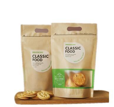Food grade Resealable Zipper Kraft Paper moistureproof Bags Food Packaging vacuum Bags