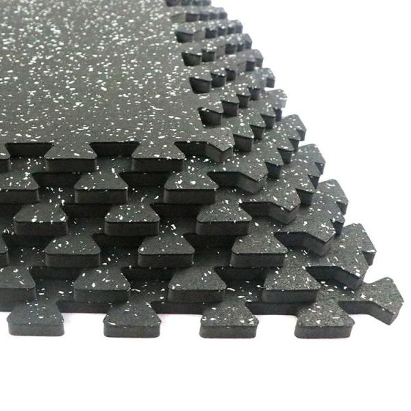 0.79 Inch Gym Flooring For Home Gym, 6 Tiles Exercise Equipment Mats With Rubber Top