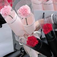 Papel de envoltura para el día de la madre con una sola flor, bolsa de envasado de un solo ramo de rosas, papel de envoltura para flores de claveles, bolsa única