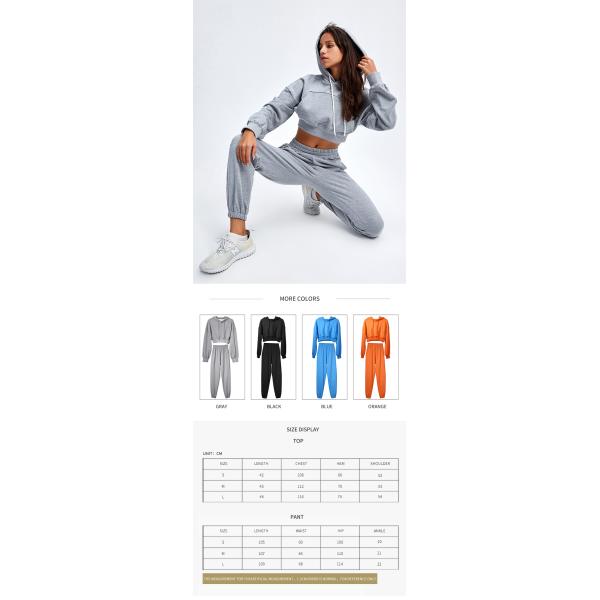 Cotton 85% Cropped Loose Fit Cotton Set Womens Casual Suits Athletic Yoga Sets