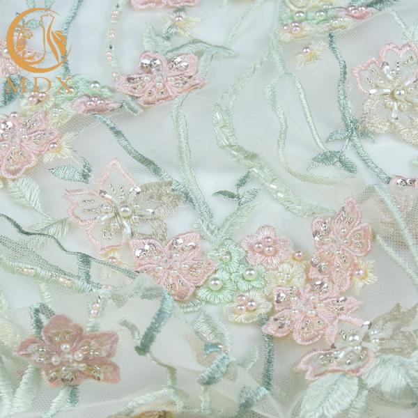Excelente da tela do laço do Applique do corte da mão do poliéster personalizado para o vestido de casamento