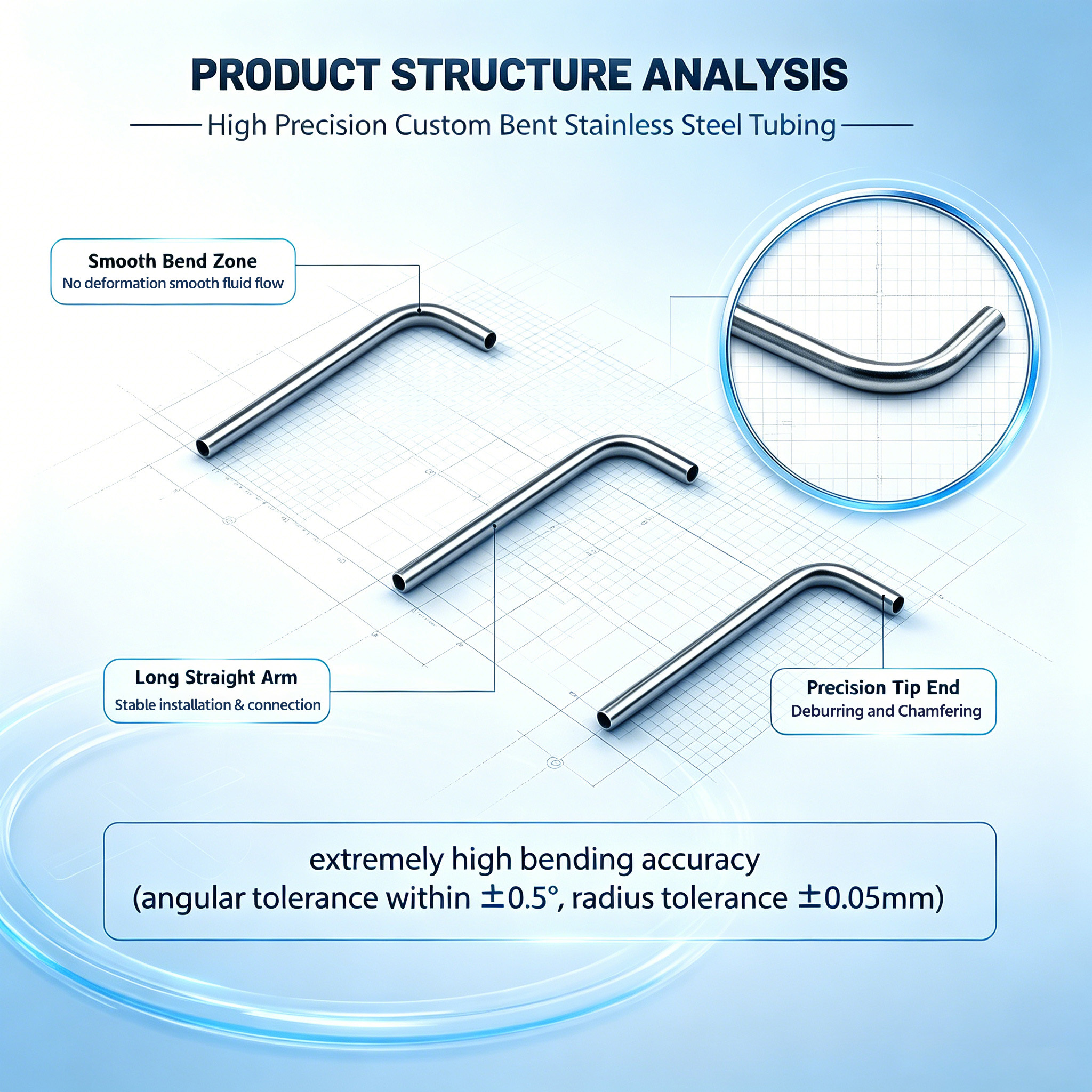 Customized 90 Degree Bent Stainless Steel Small Tube