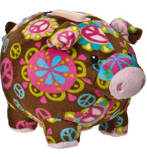 Fashion Pink Stuffed Animal Piggy Bank Personalized For Coin Collection