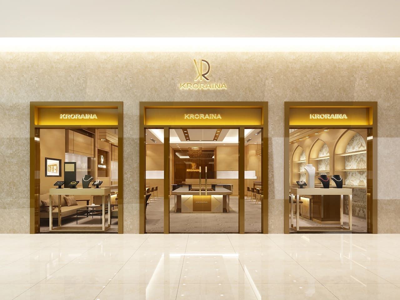 Custom High Quality Wooden Glass Jewelry Display Showcase with LED Lighting