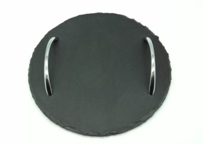 Natural Edge Slate Serving Tray Round Shape Diameter 22cm For Kitchen
