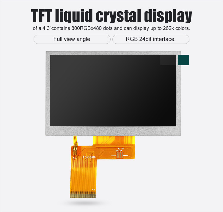 Polcd ST7262E43 Небольшой ЖК-дисплей Tft RGB 24 бит 4,3-дюймовый Tft Lcd 800x480