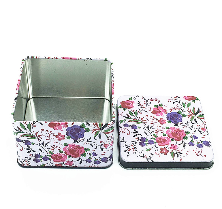 Fashion Food Grade Lunch Tin Boxes Metal Square Tin Can UV Coating Surface