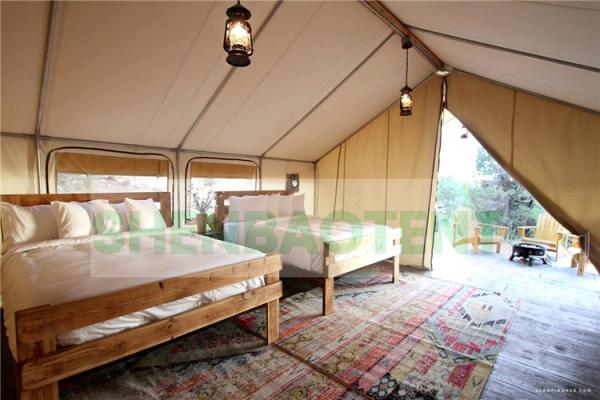Steel Pipes Frame Luxury Tents For Resorts Canvans For Hotel Camping Customized Height