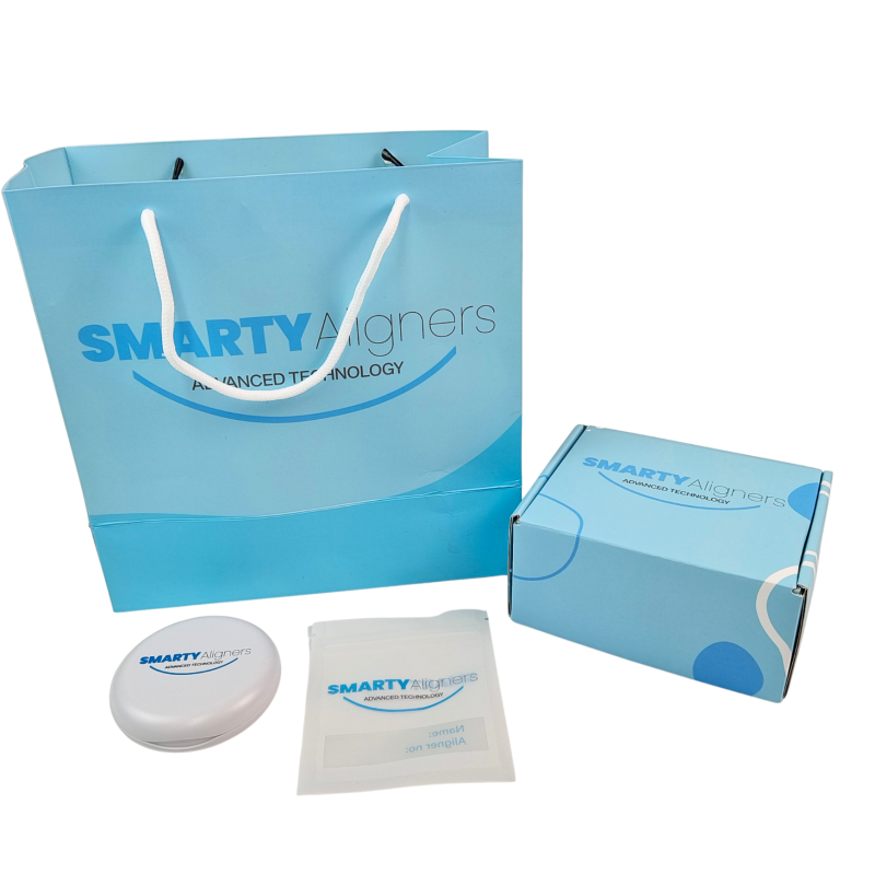 Custom Orthodontic Teeth Aligners Packaging Boxes Braces Dental Denture Aligner Box With Paper Bag