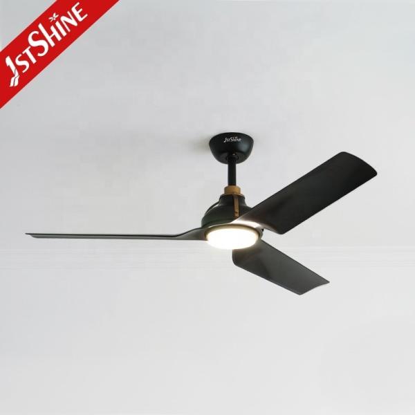 Certificado ETL 1stshine Ventilador de teto LED em cor preta com material ABS de metal remoto