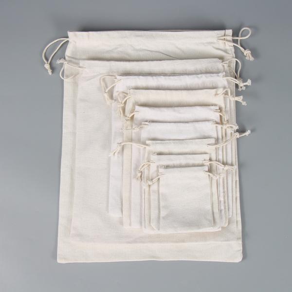 Personalized Colorful Custom Soft-loop Cotton Drawstring Bag Pouch for Dust-proof