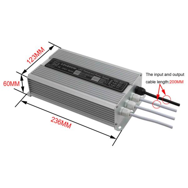 200w led waterproof power supply 12v  IP67 LED transformer Adapter for LED Light