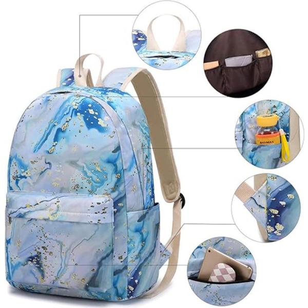 Interior Compartment Multi-Layer Girl Backpack With Lunch Box Pencil Case Elementary School Bags