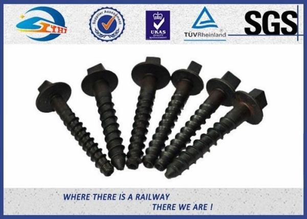 AREMA / DIN571 Railway Fasteners Plain Oil Black Screw Spikes