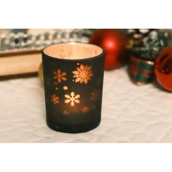Christmas Mercury Pillar Color Glass Candle Holder 15oz 3.5 * 4 Inch