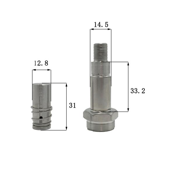 2/2 Way NC Stainless Steel M20 Thread Seat Solenoid Valve Armature Plunger