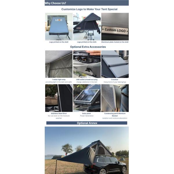 Outdoor Camping Offroad RTT SUV Clamshell Hardshell Slim Waterproof Rooftop Tent