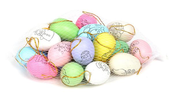 Assorted colors Plastic Easter eggs with Acrylic paint and brush for KIDS DIY painting Wooden and Plastic Easter Eggs