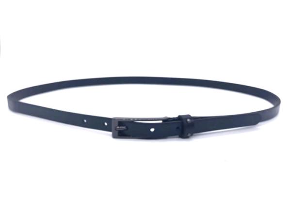 Blue Skinny Women's Fashion Leather Belts For Jean Pants / Ladies Waistband With Gunmetal Buckle