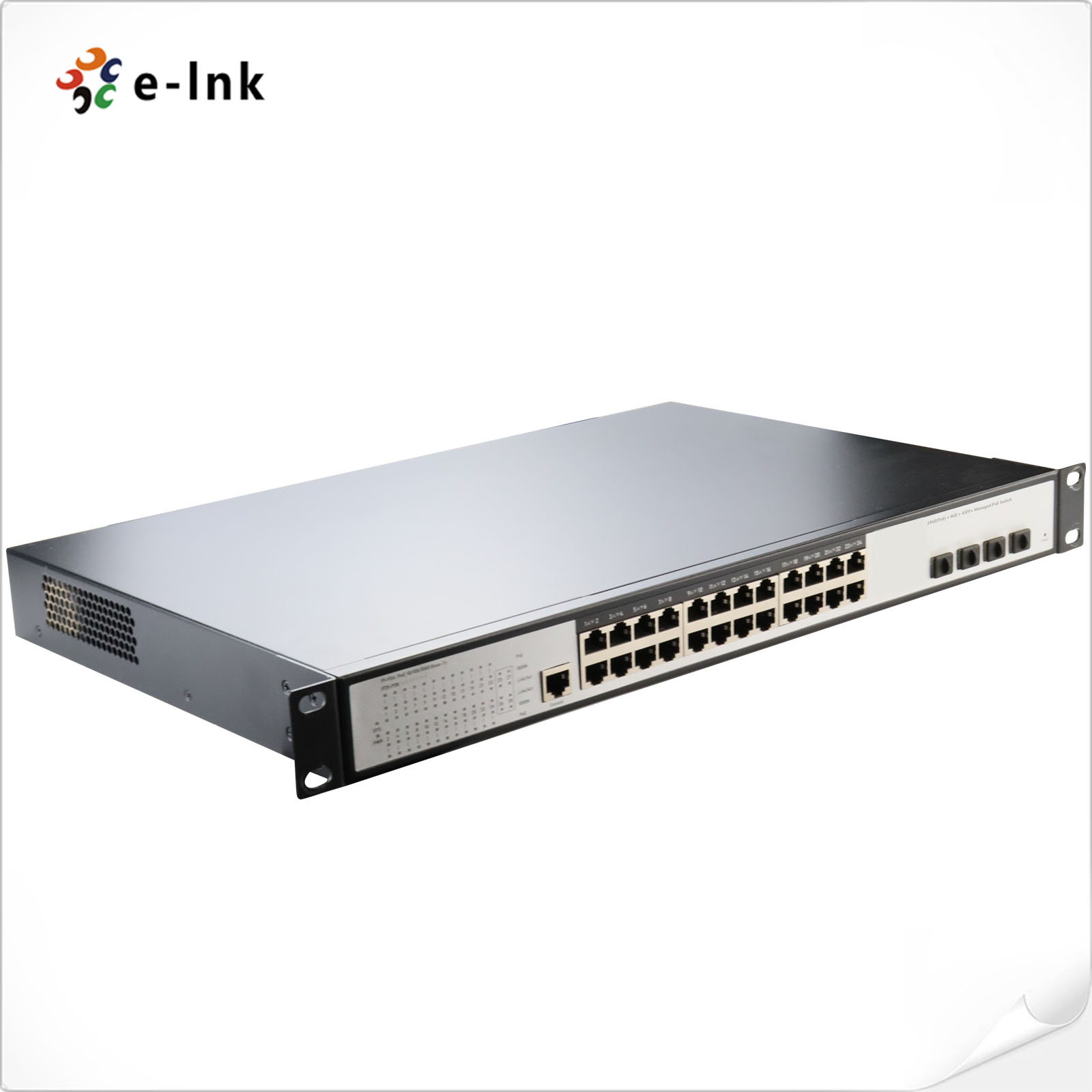 Реклама управляла 24 гаван переключателями переключателя 4 гаван 10G SFP+ PoE управляемыми L3