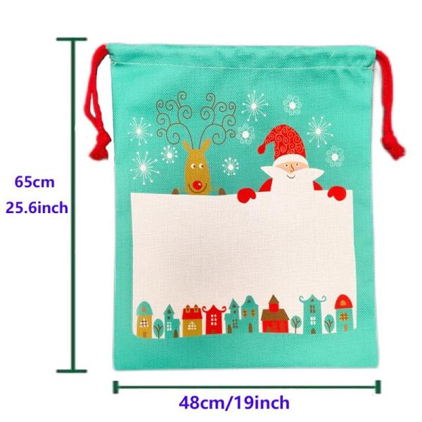 Large Linen Santa Sack For Christmas Blank Sublimation Candy Bag In Stock