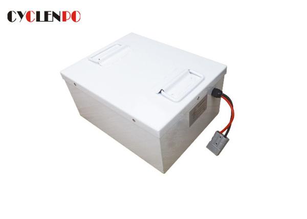 White Rechargeable 24 Volt Lithium Ion Deep Cycle Battery 50ah 15kg For Golf Cart