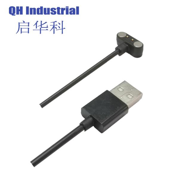 4Pin 2.0mm Pitch I Shape Waterproof Smart Homgapplication Device Magnetic Pogo Pin Charger Cable USB Connector