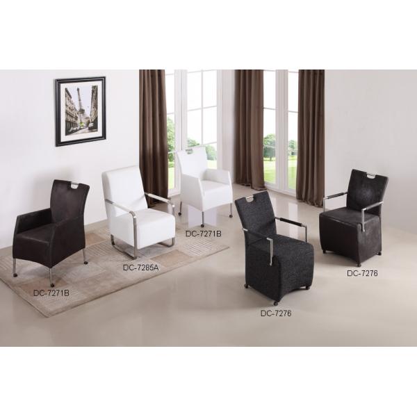 Leather Upholstered Dining Room Arm Chairs Easy Maintenance 565*655*930mm For Living Room