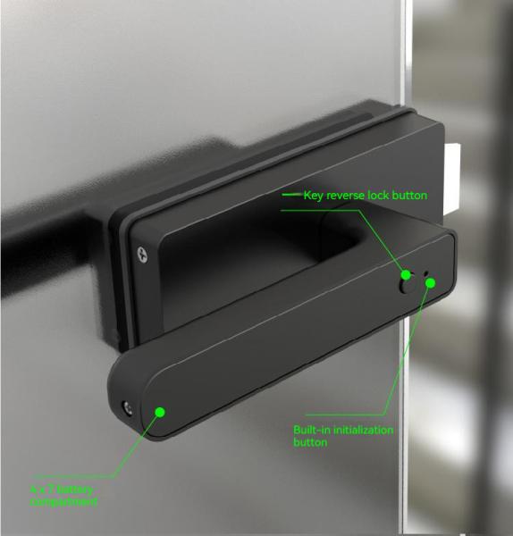 Office Tuya Wireless Control Smart Glass Door Lock Fingerprint IC Card Access