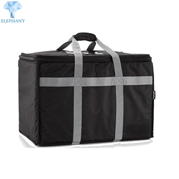 Black 600D Oxford Insulated Food Delivery Bags Beef Beer Preservation
