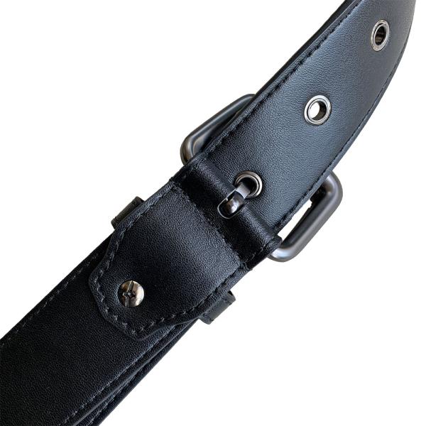 7 pin buckle Knitted Leather Belt , Ladies Skinny Belt 1.25In Width
