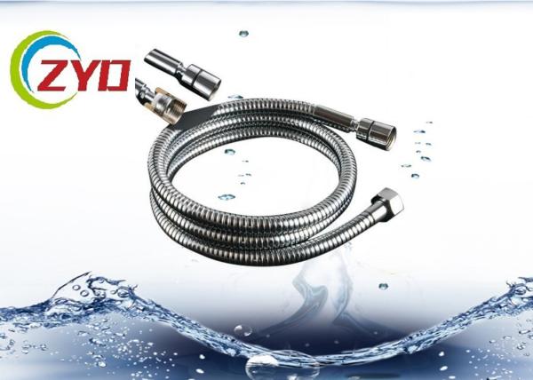 201 Stainless Steel Flexible Shower Hose Silver Chrome Plated Surface