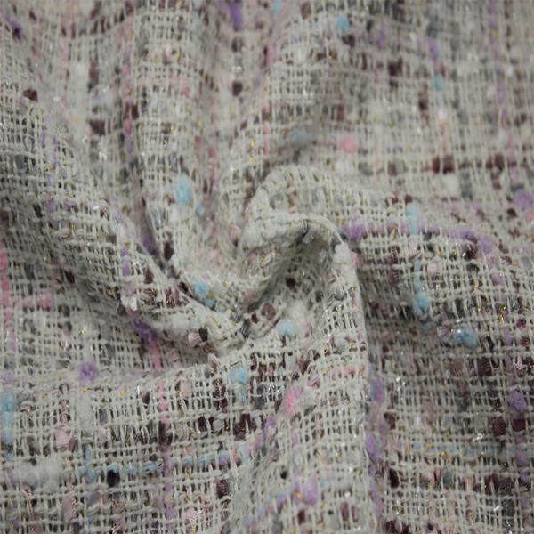 2024 New Factory Wholesale Spot Color Multi-coat  Tweed Woolen Polyester Fashion Decorative Fabric for Bag Women's Coat Clothing