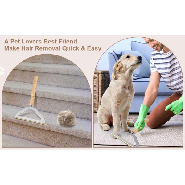 V2.0 grande ancinho de carpete removedor de pêlos de animais de estimação, cabo longo reutilizável raspador de carpete de pilha baixa removedor de penugem
