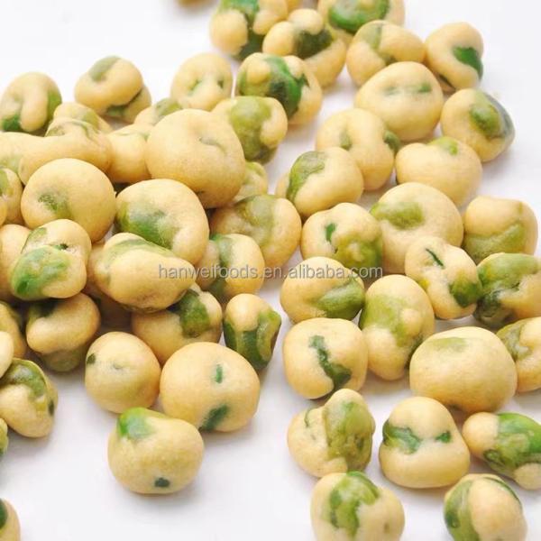 Wheat Flour Healthy Crispy Snacks Chili Coated Green Pea Crisps