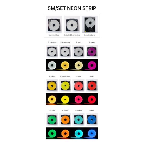 SMD2835 120LED LED Neon Strip Light , LED Neon Rope Tube Waterproof 6x12mm