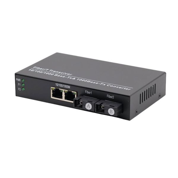 Ethernet Gigabit Fiber Switch 2 SC Fiber Port 2 RJ45 10/100/1000Mbps