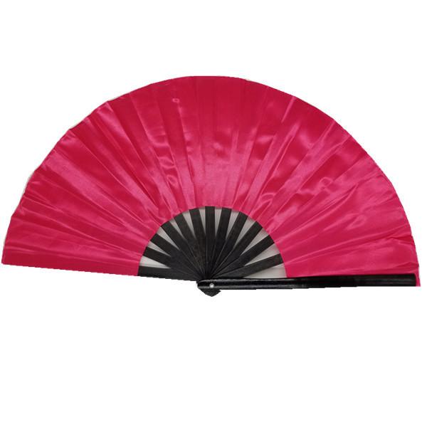 Plain Large Folding Hand Fan Fabric Loud Bamboo Kung Fu Tai Chi Hand Held Fan for Dancing Party