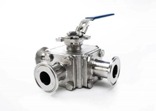 1 Inch Stainless Steel  Sanitary Ball Valves 4 Way For Cosmetic Industry