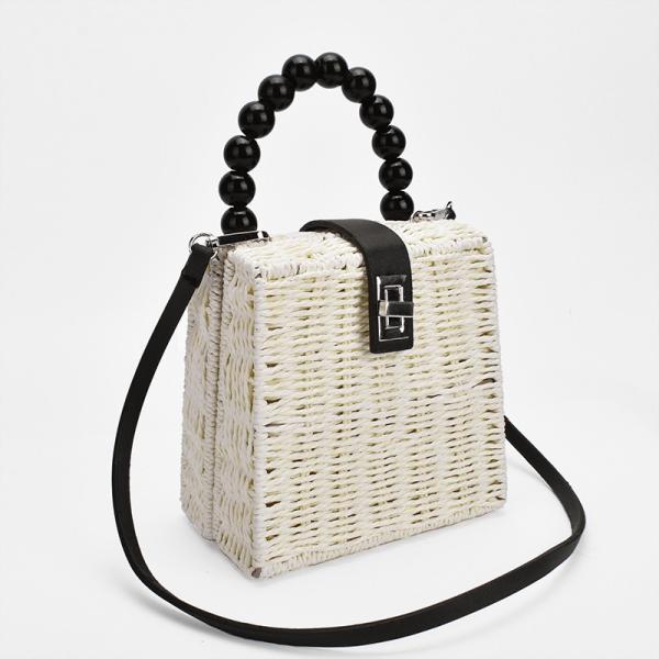 As mulheres do ombro cruzam - o corpo Straw Tote Bag tecido grande praia