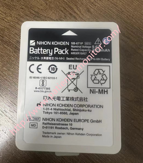 Нихон Кохден Пациентские мониторы SB-671 Акумулятор гидрида никелевого металла 9.6V 2900Ah