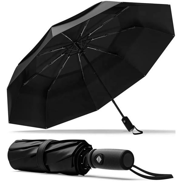 Customized Color Wind Resistant Small Folding Backpack Umbrella for False Double Layer