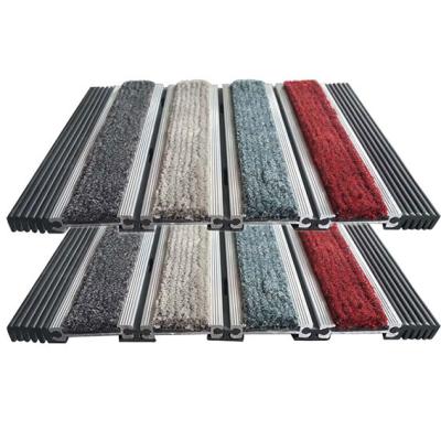 Customizable 10mm Aluminum Entrance Mat Carpets With Nylon Brush Insert Material