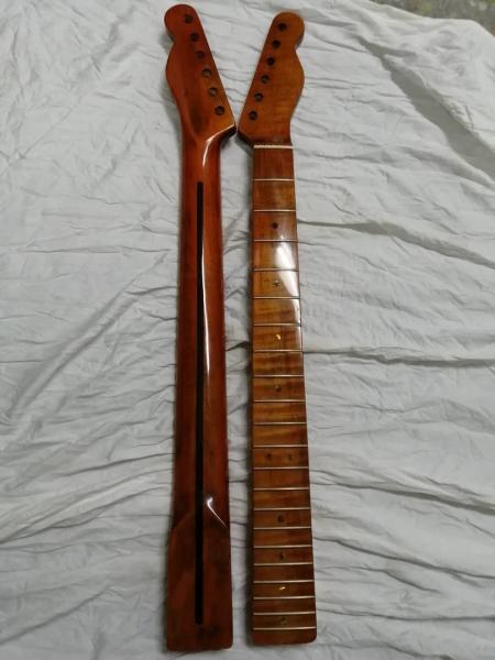 Custom Grand Paddle Guitar Headstock Unfinished Roasted Maple ST Guitar Neck Electric Acoustic Guitar Accept Kinds OEM
