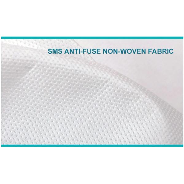 Голубой белый устранимый Ковералл работы костюмов чистой комнаты ткани защитного костюма