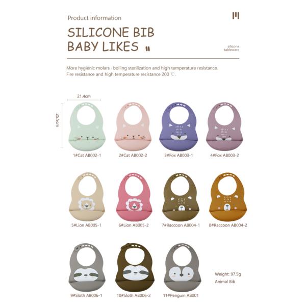 OEM Baby Feeding Bib - One Piece In A Polybag для младенцев и младенцев, кормящих силиконовую коробку