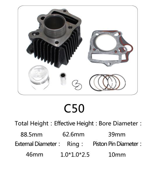 Black C50 50cc Motorcycle 4 Stroke Single Cylinder Kit For Pulsar Accessories