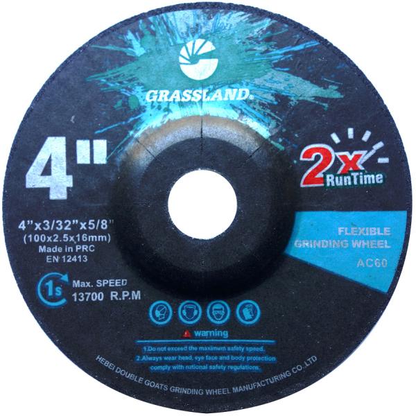 4 disco abrasivo de acero inoxidable de la pulgada 100×2.5x16m m flexible