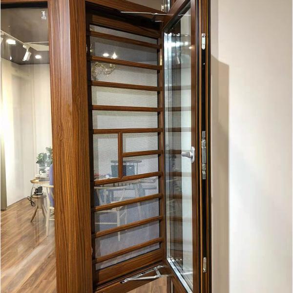 House Balcony Aluminum Frame Casement Window Impact Resistant Vertical Opening Type