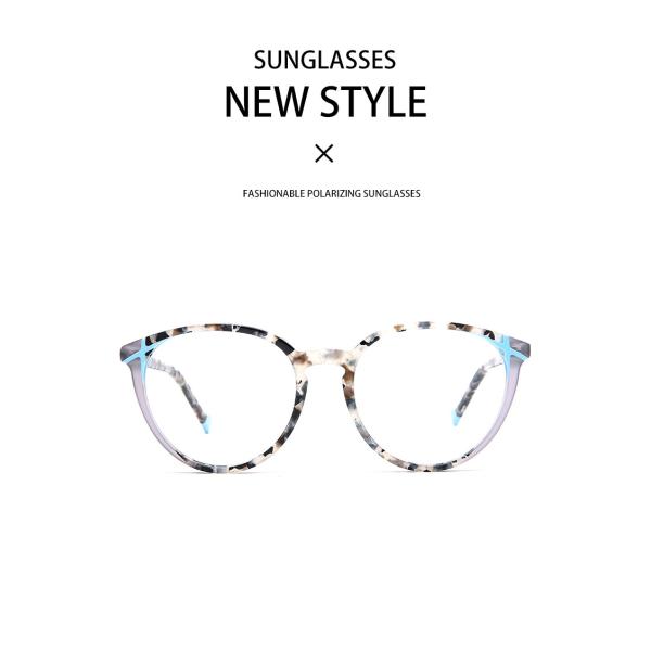 Круглые дамы Eyeglasses стекел рамки ацетата слоения оптически отсутствие мазка